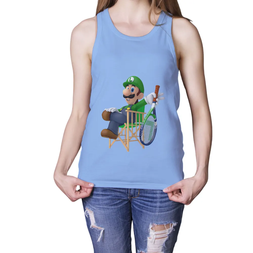 TShirt Printing: Luigi Tennis - Video Game Sports Mashup|video game class t shirt