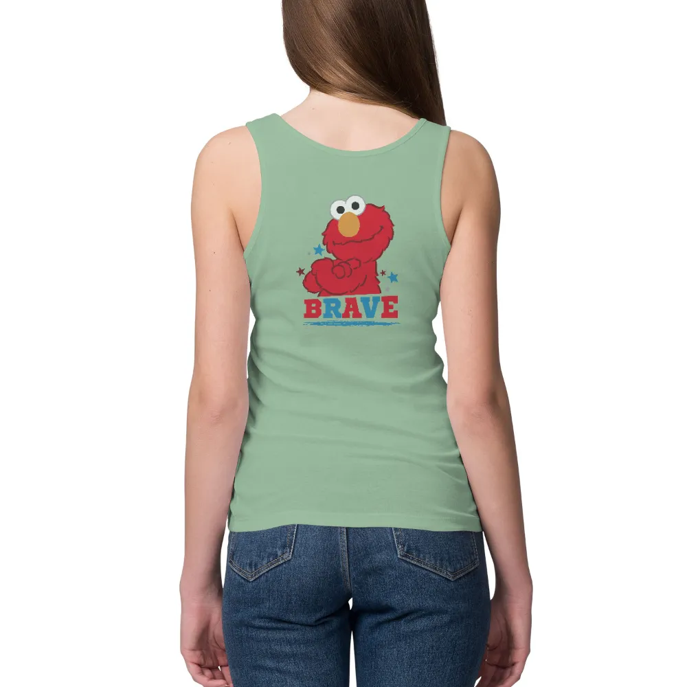 TShirt Design: Red Monster Flexing - Brave and Cheerful|stars hollow knit a thon shirt