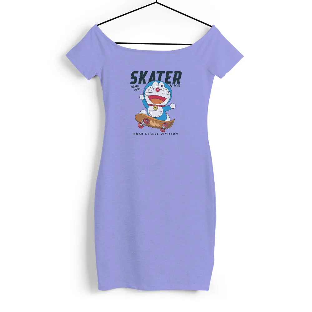 Tee Shirts Printed: Doraemon Skater NYC - Anime Sports Tee|cartoon with blue shirt