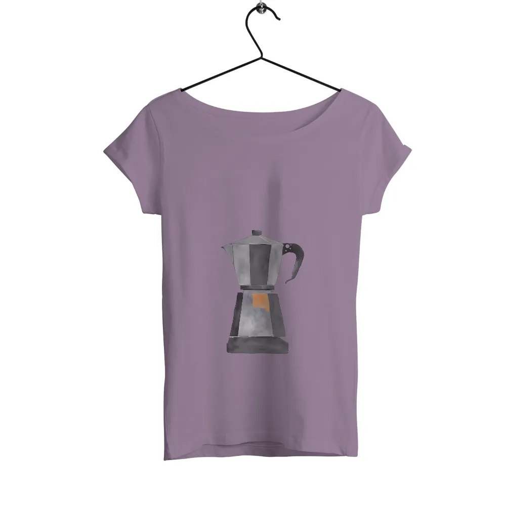 Tee Shirt Printing: Minimalist Moka Pot - Artistic Coffee Lover Design|coffee and camping shirt