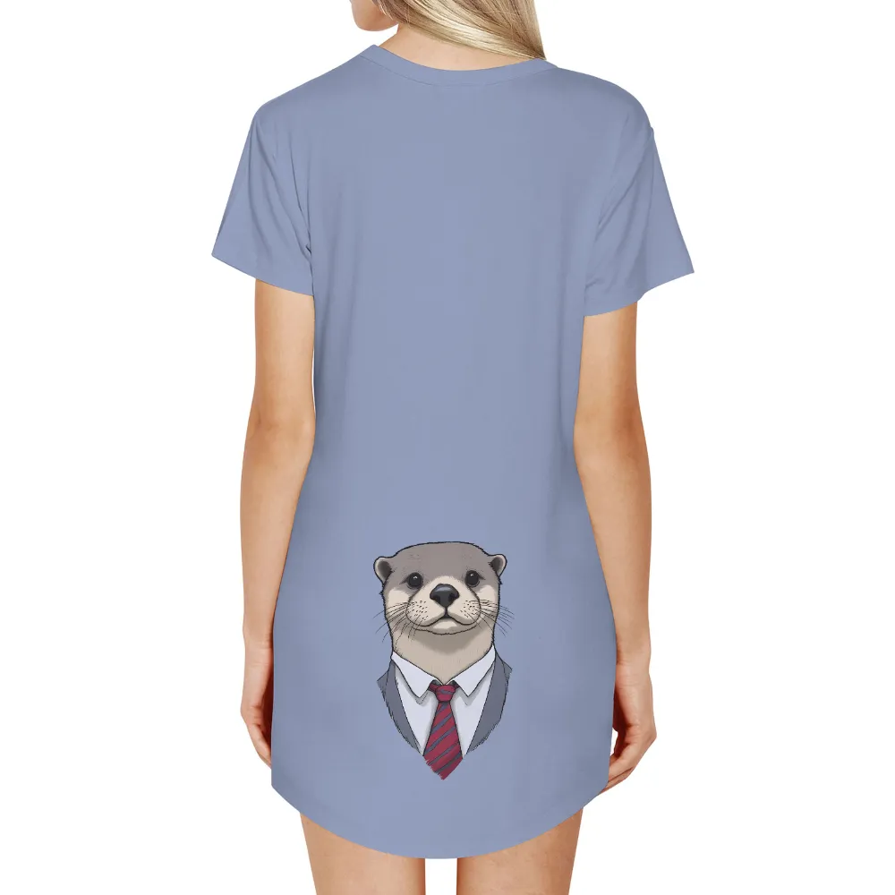 Otto the Otter: Shirts Graphic Tees | Whimsical Animal Fashion| Whimsical otter in a suit