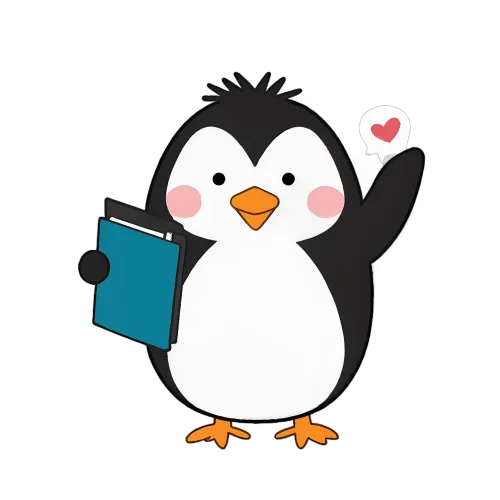 T-Shirts Design: Percy the Penguin - Book Lover Adventure