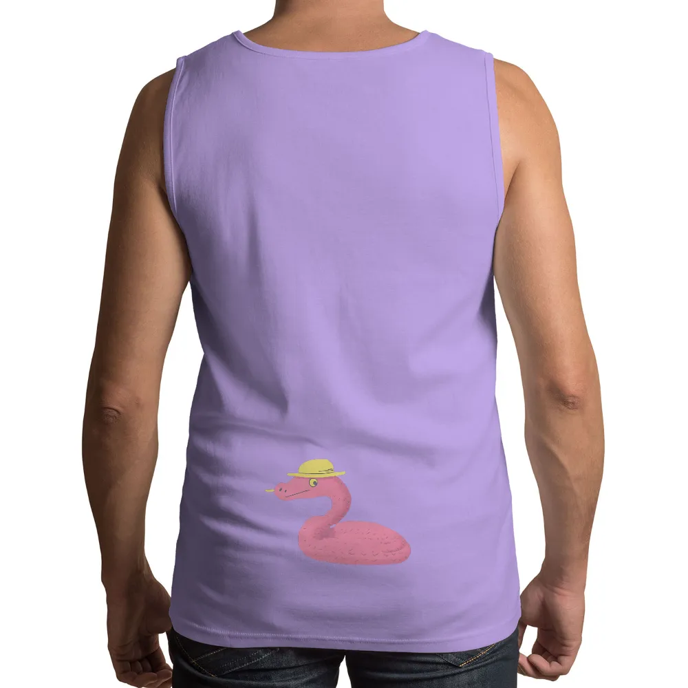 T-Shirts Pattern: Sammy the Quirky Snake with a Yellow Hat|a fun thing to do in the morning shirt