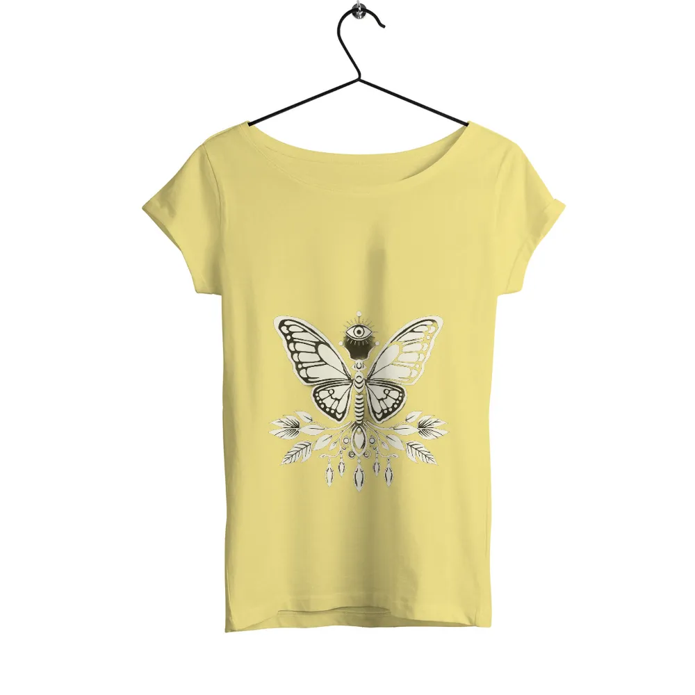 Custom Tee Shirts: Mystical Butterfly - Artistic T-Shirts | Symbolism & Nature| Symbolic t-shirt design