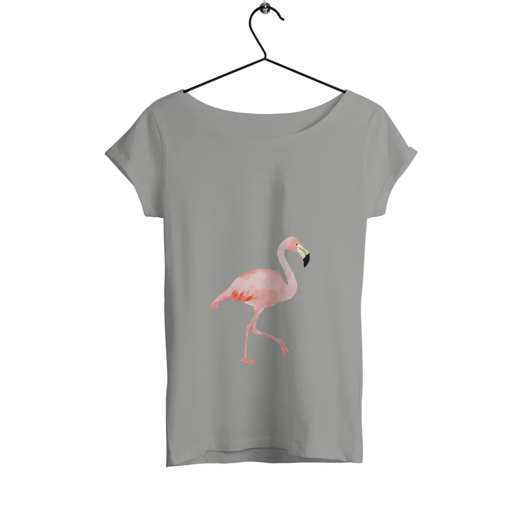 Tee Shirts Printed: Flamingo Elegance | Nature-Inspired Art|vibrant pink flamingo