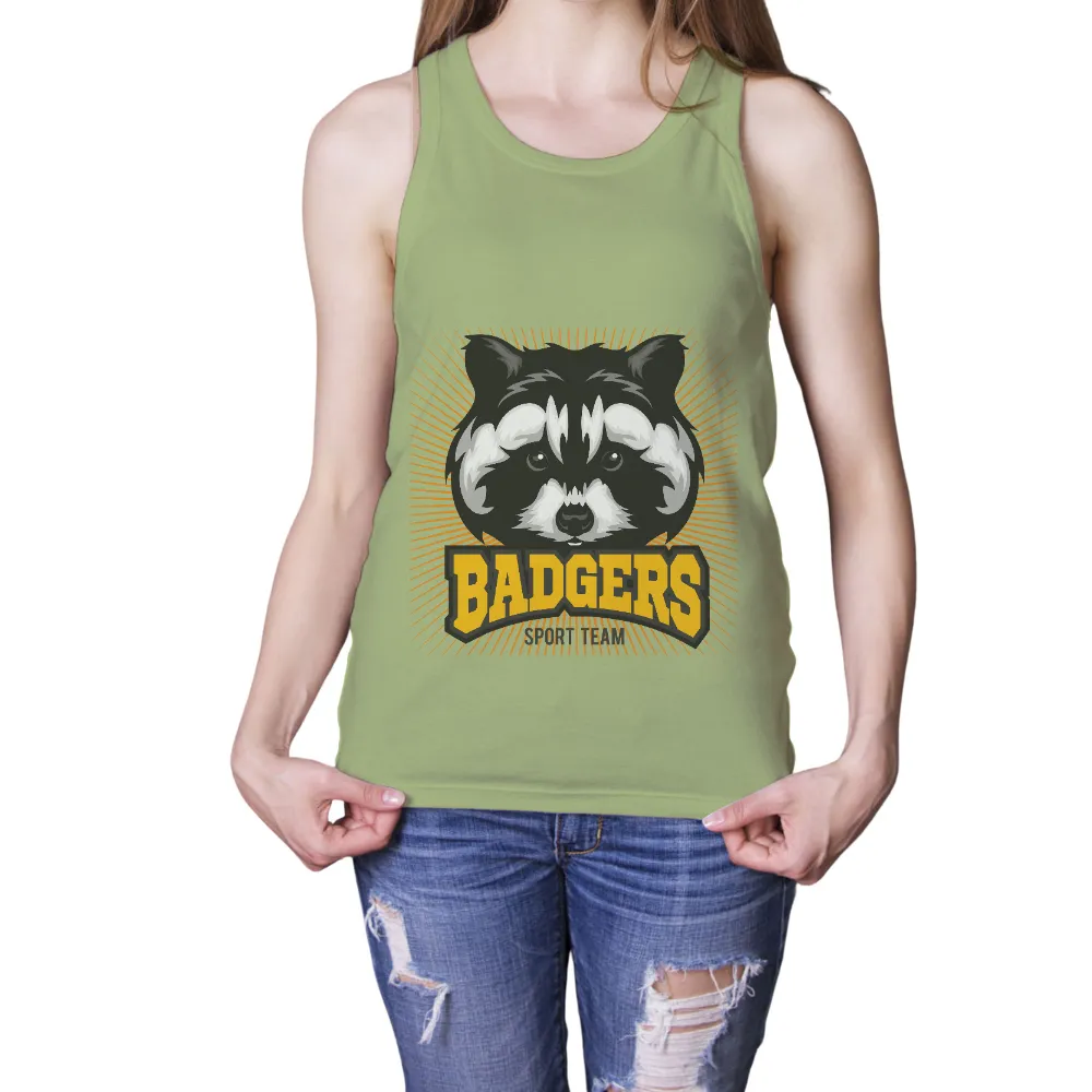 Customized Tee Shirts: Bold Badgers Mascot for Your Team|plus size sun protection swim shirts