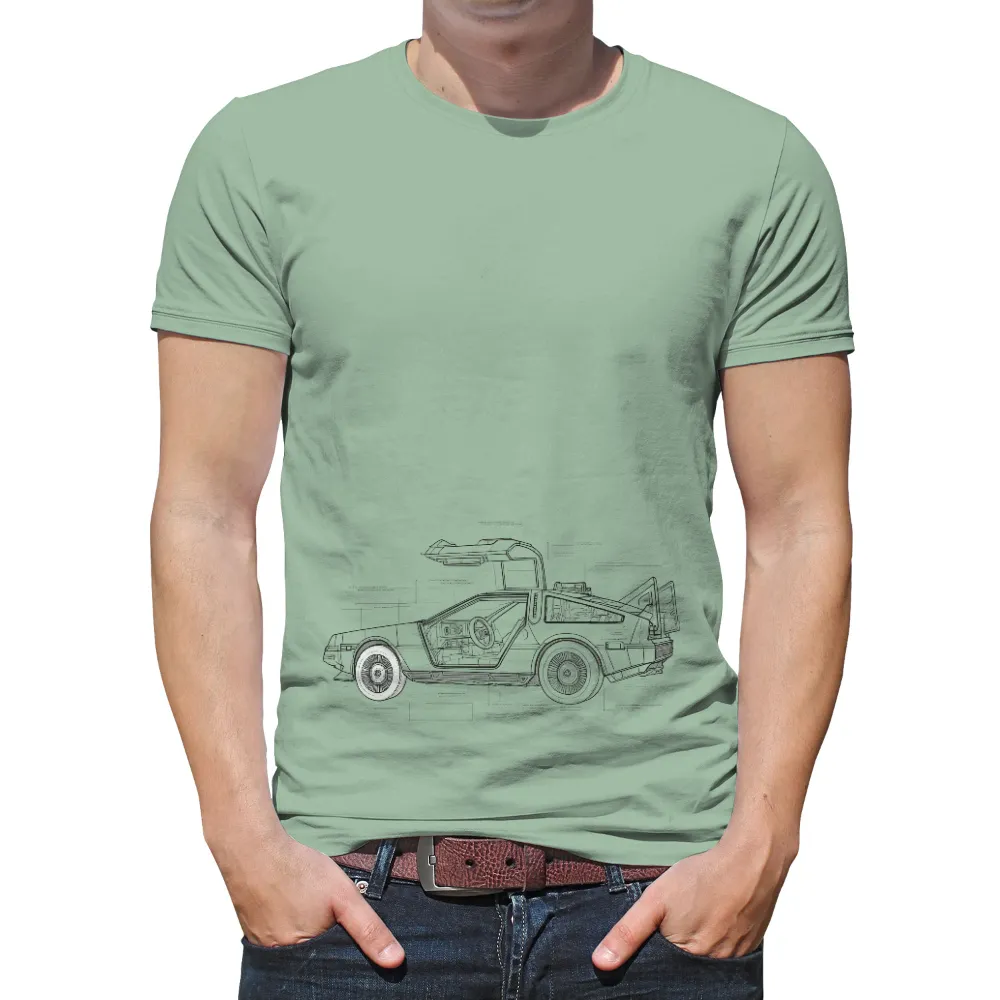 Shirts Graphic Tees: DeLorean Blueprint - Vintage & Retro|adventure time dancing with monsters shirt