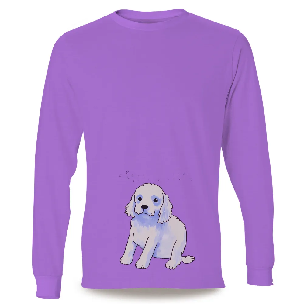 Tee Shirts Printed: Fluffy Dog Watercolor Design|dog mom mothers day shirt