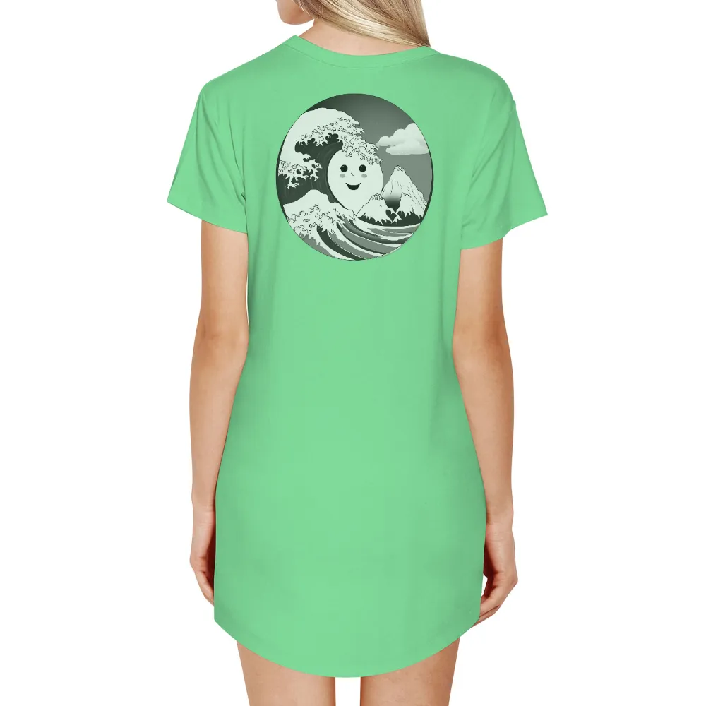 T-Shirts Custom: Whimsical Great Wave | Joyful & Adventurous Design| playful Great Wave design