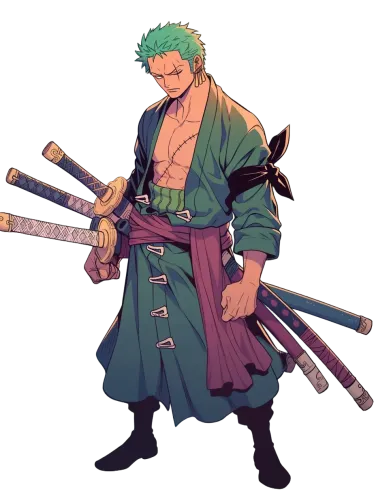 Roronoa Zoro with Three Swords - one piece with shirt