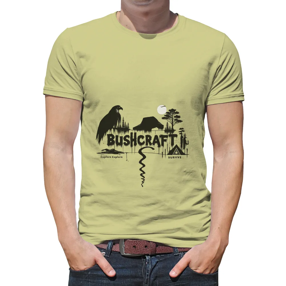 Custom Tee Shirts: Bushcraft Explore Wilderness Adventure|american eagle ahh mazingly soft plaid shirt