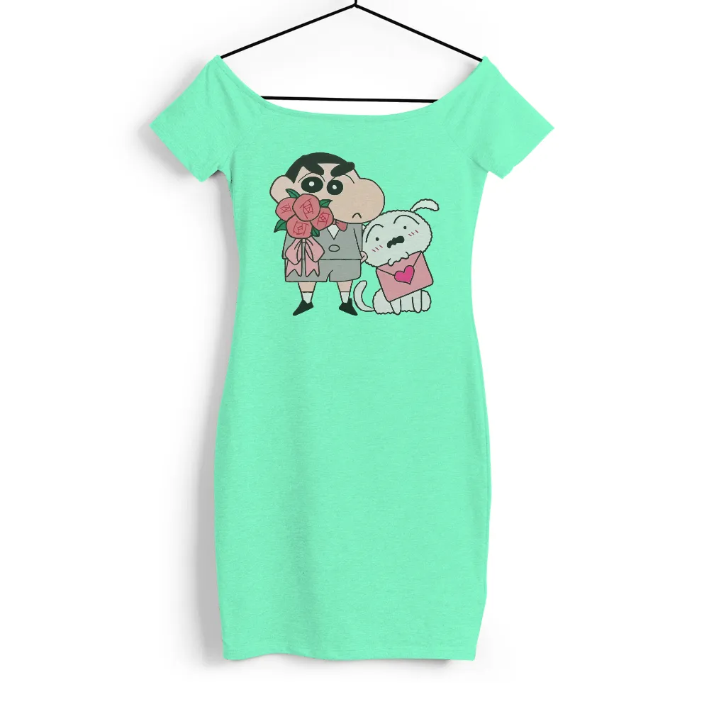 Custom Tee Shirts: Shin-chan and Shiro's Heartwarming Friendship|cute summer shirts not cropped