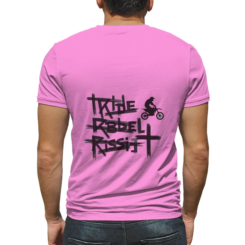 T-Shirts Custom: Ride Rebel Rise - Motocross Adventure| Ride Rebel Rise text