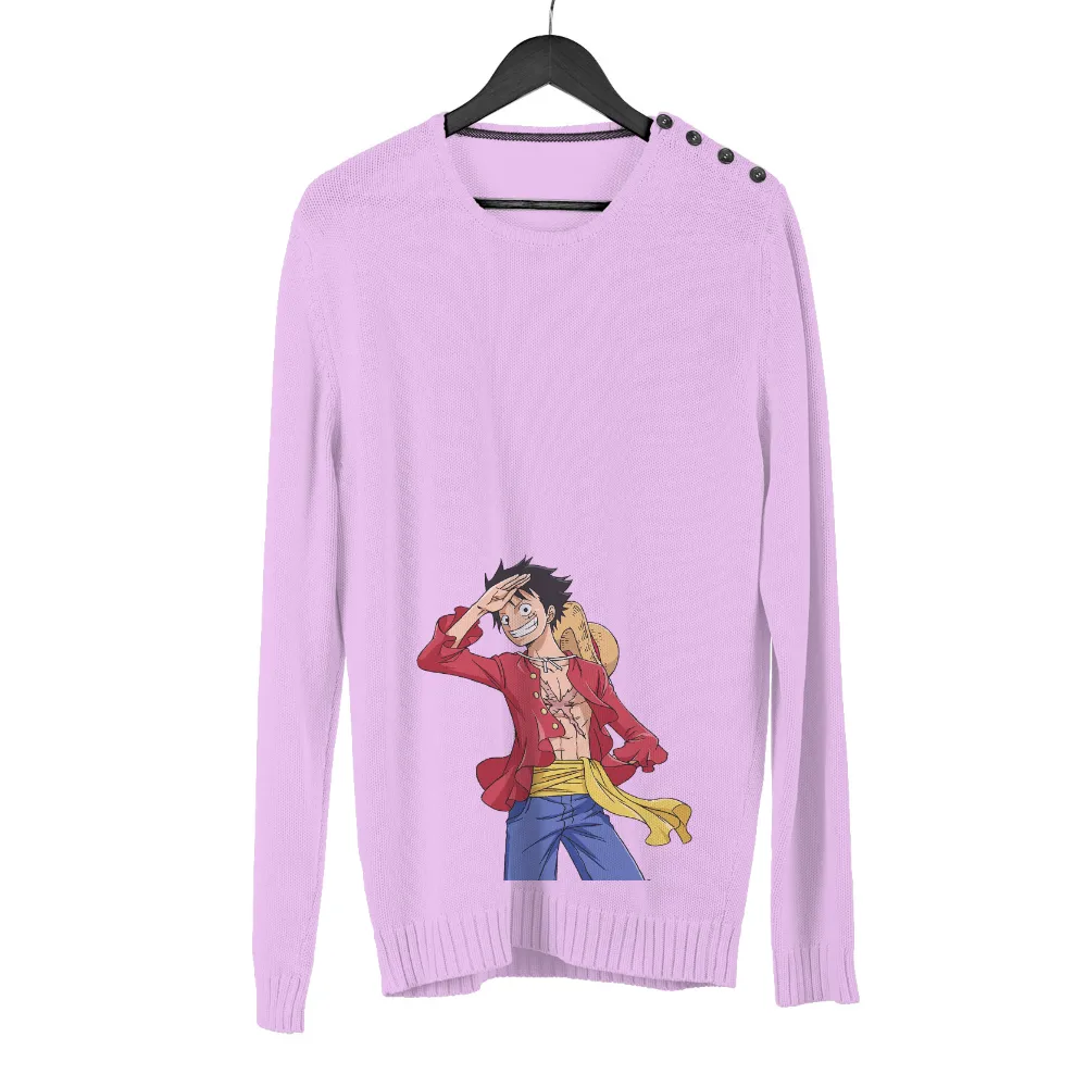 Tee Shirt Printing: Luffy's Iconic Spirit - Anime Adventure|men's art cotton colorful printed loose casual shirts