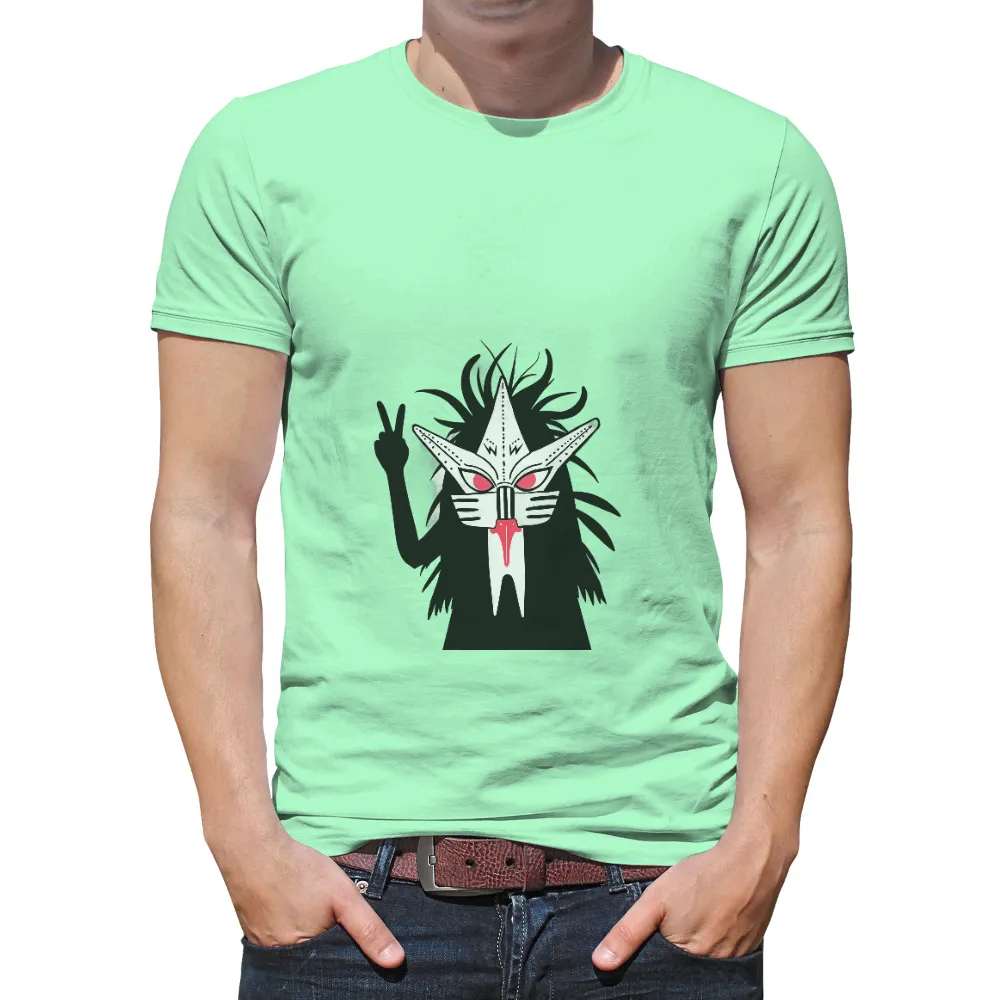 Graphic Tees: Futuristic Anime Mask - Traditional Meets Modern|mclaren cyberpunk t shirt