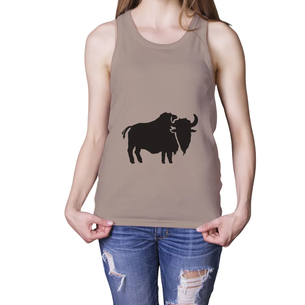 T-Shirts Custom: Nature's Power - Buffalo and Lion Silhouette|gant buffalo check shirt