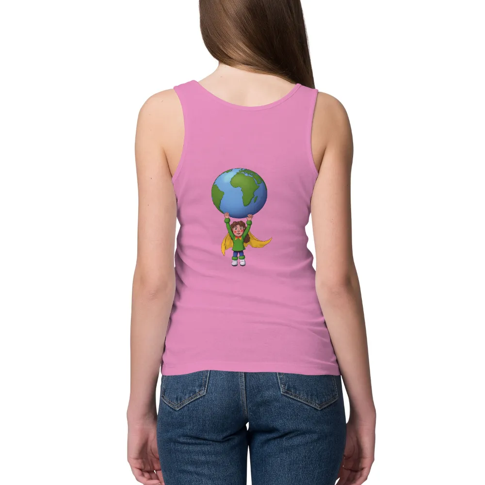 Graphic Tees: Empowering Superhero Lifting the Earth|earth day 2022 tshirt