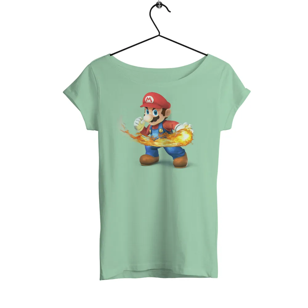 T-Shirts Custom: Mario's Fireball Adventure|classic gamer shirt