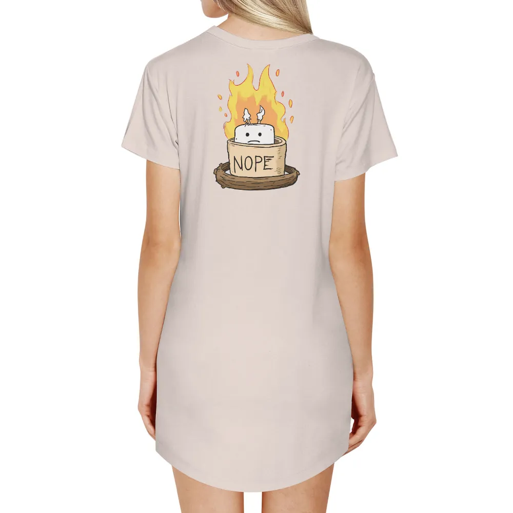 Tee Shirts Printed: Marshmallow Campfire NOPE|women 4th of july shirts funny