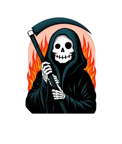 Custom T-Shirt Printing: Embrace Life with the Grim Reaper Design