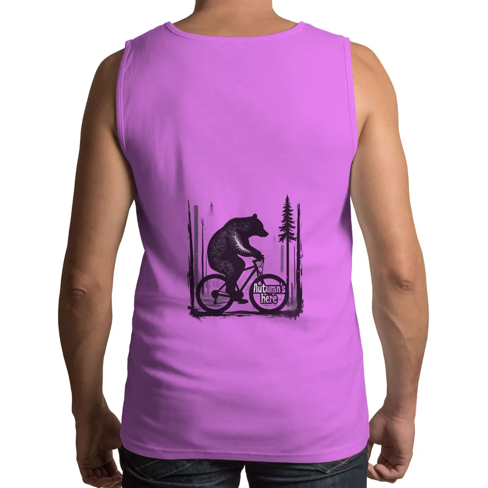 TShirt Printing: Autumn's Here - Bear on Bicycle Adventure|sixers city edition t shirt 2022