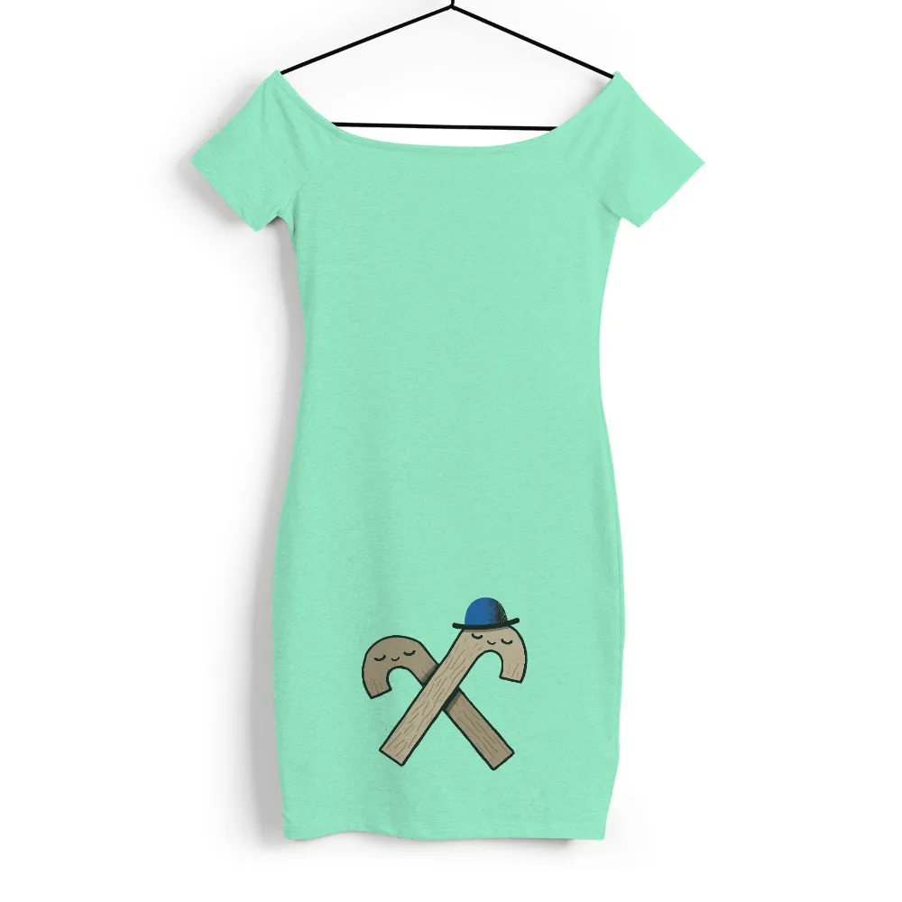 Tee Shirt Printing: Crossed Canes - Charm, Tradition, and Friendship|Two wooden canes crossed