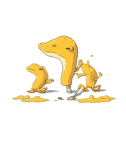 T-Shirt Printing: Yellow Lizards United in Friendship and Adventure