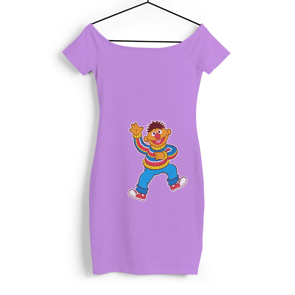 Custom T-Shirt Printing: Spread Joy with Ernie's Cheerful Design|men's art cotton colorful printed loose casual shirts