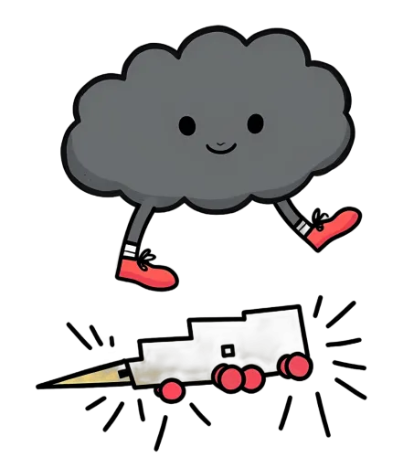 T-Shirts Design: Zephyr and Bolt - Cloud Kicking Car