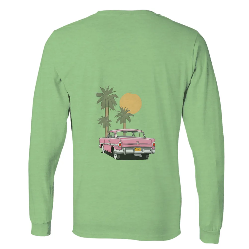 Tee Shirts Printed: Vintage Car Under Palm Trees|retro nba player t shirts