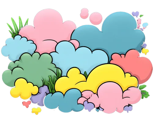 Whimsical Clouds and Pastel Colors: A Nostalgic Art Piece