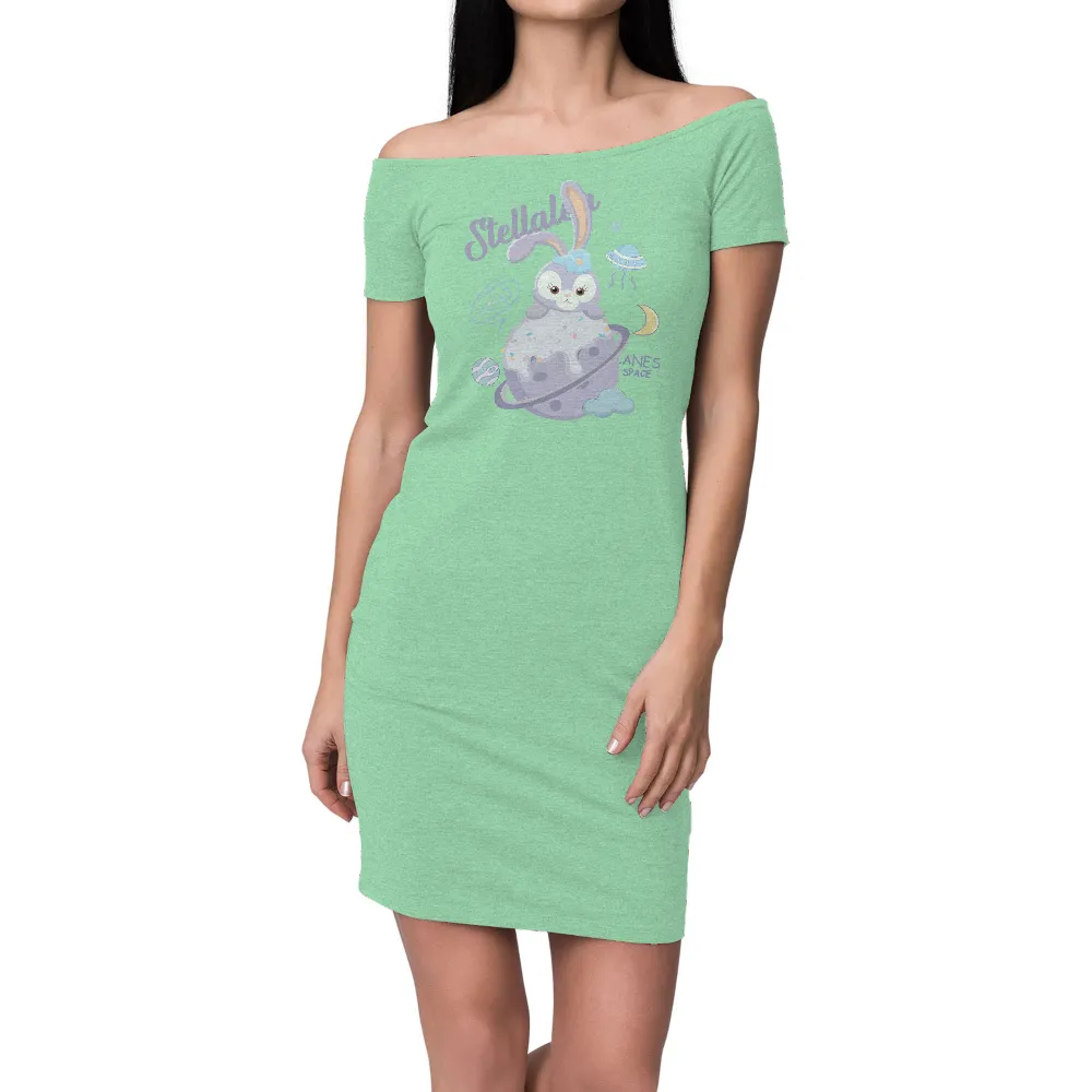 Graphic Tees: Cosmic Bunny Adventure in Space|easter bunny shirts for women