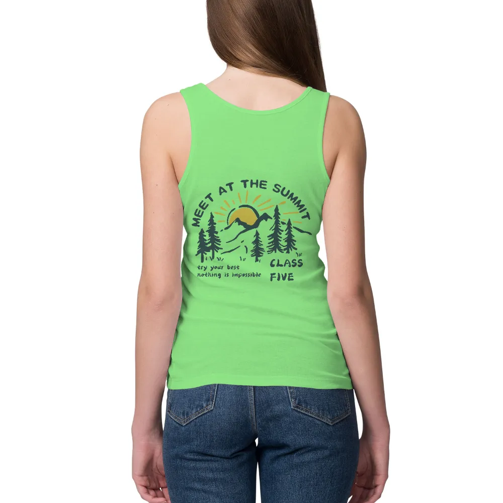 Custom T-Shirt Printing: Meet at the Summit - Mountain Climbing Adventure|thermal body art shirt