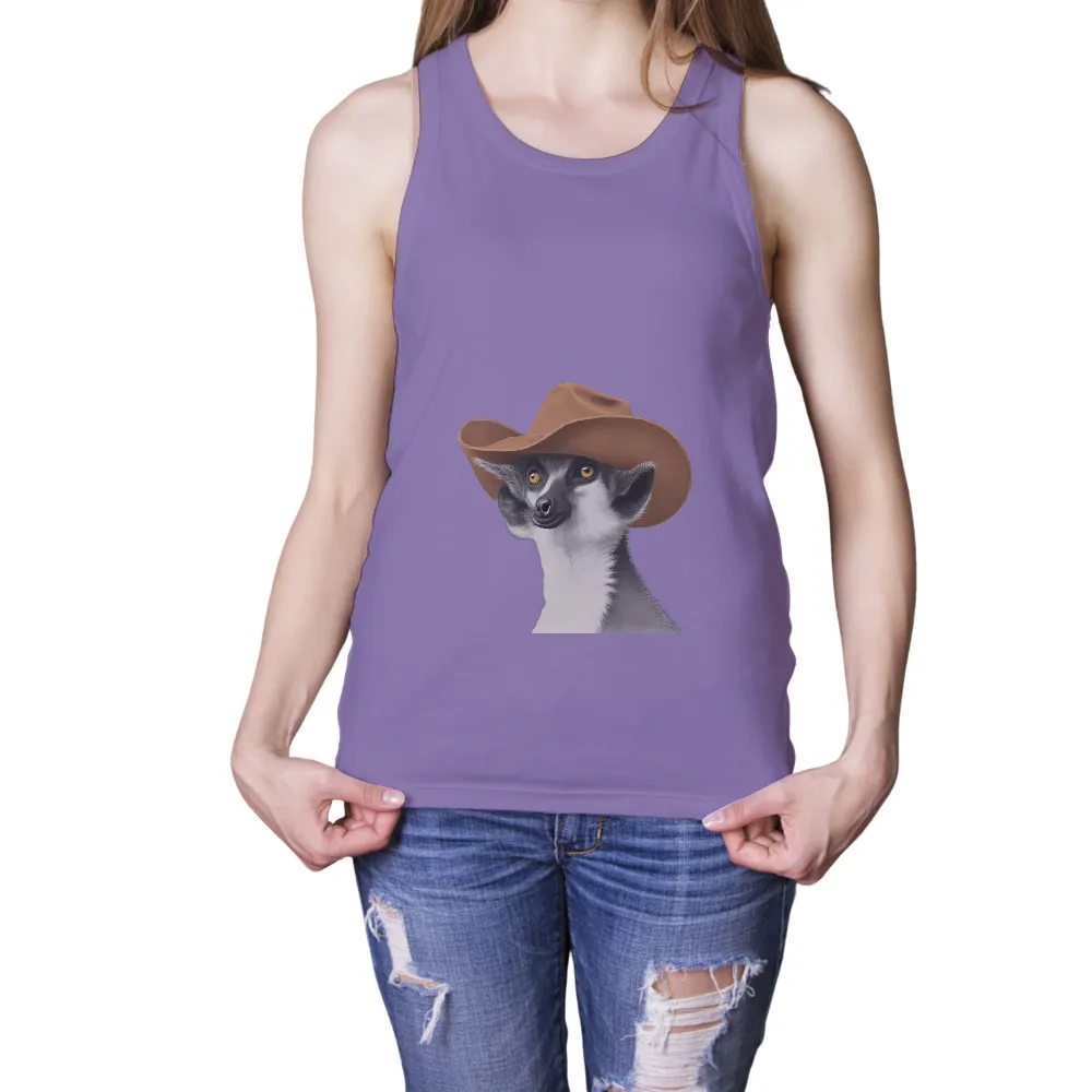 Customized Tee Shirts: Whimsical Lemur in a Cowboy Hat|adventure time shirt sex