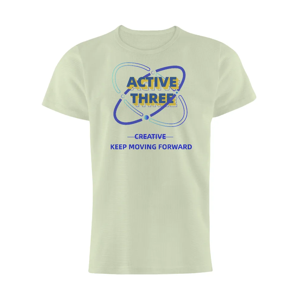 TShirt Printing: Active Three - Creative Keep Moving Forward|blue shirt cartoon character