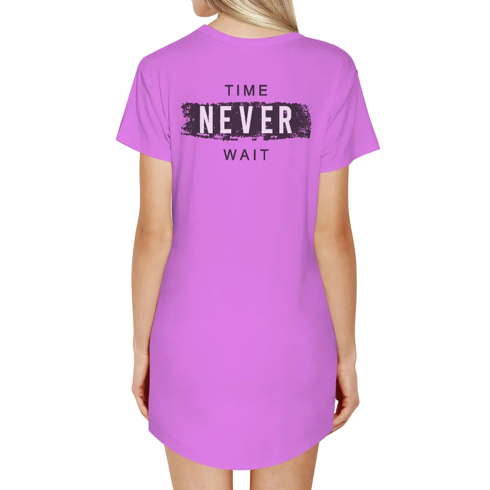 T-Shirts Pattern: Time Never Wait - Seize Every Moment|boom time t shirt