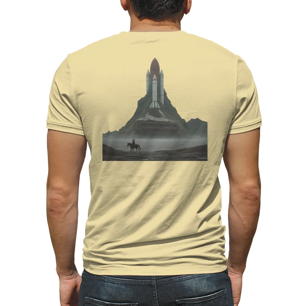 Custom T-Shirt Printing: Space Shuttle & Cowboy - Futuristic Exploration| futuristic exploration