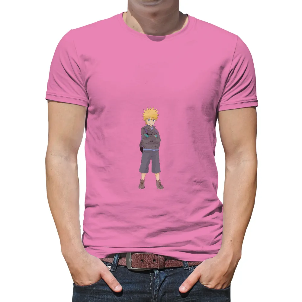 Tee Shirt Printing: Modern Ninja Anime Character with Urban Style|black shirt cartoon character