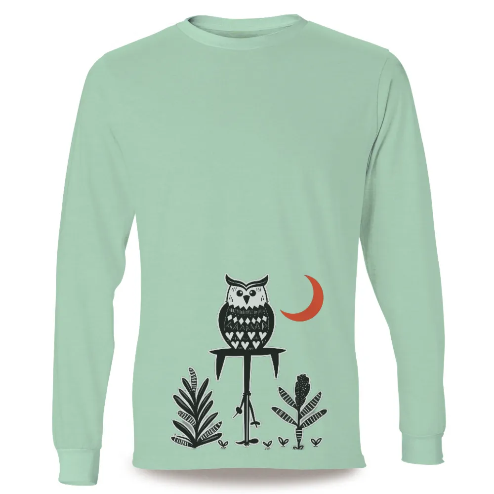 TShirt Design: Wise Owl Under the Crescent Moon|i love hazel mae shirt