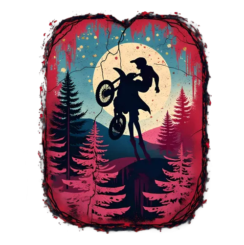 Customized Tee Shirts: Motocross Adventure Under the Full Moon