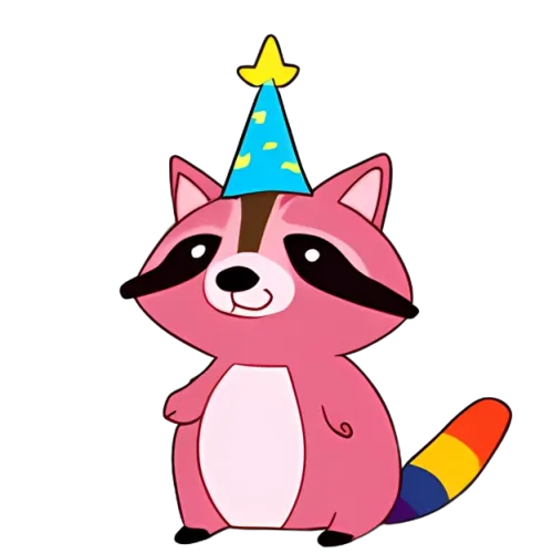 T-Shirts Design: Celebrate Joy with Whimsical Pink Raccoon