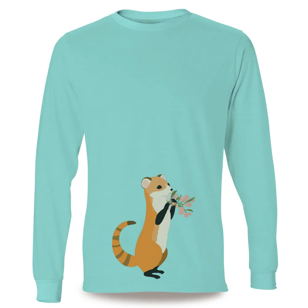 T-Shirts Design: Milo the Weasel with Pink Flowers|harmony day t shirts best and less