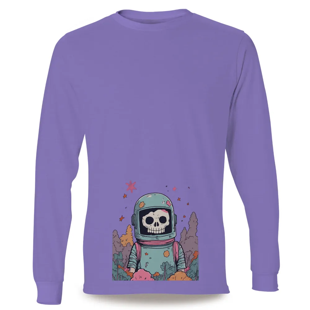 Custom T-Shirt Printing: Whimsical Skeleton Astronaut Adventure|adventure time dancing with monsters shirt