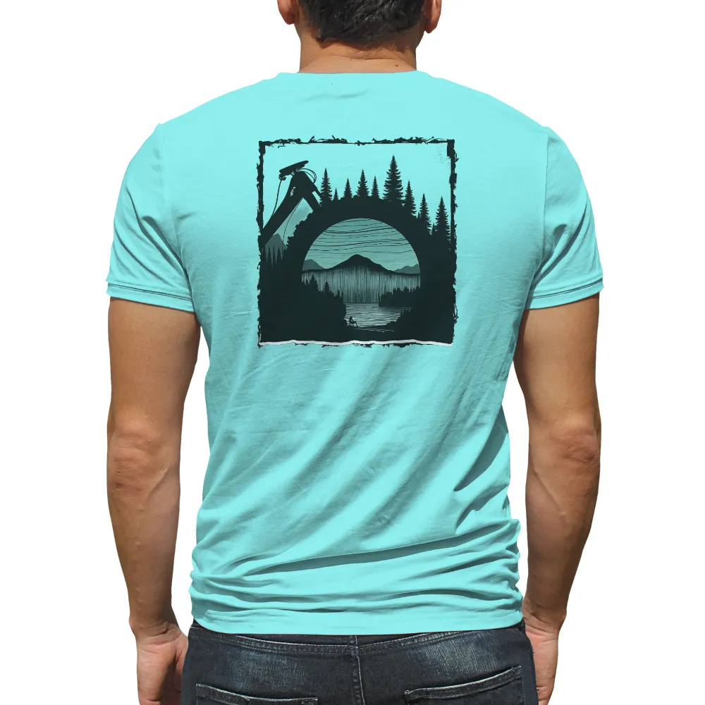 T-Shirt Printing: Solitude in Nature - A Moment of Reflection|crystal lake tee shirt