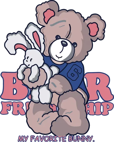 T-Shirt Printing: Bear Friendship - My Favorite Bunny