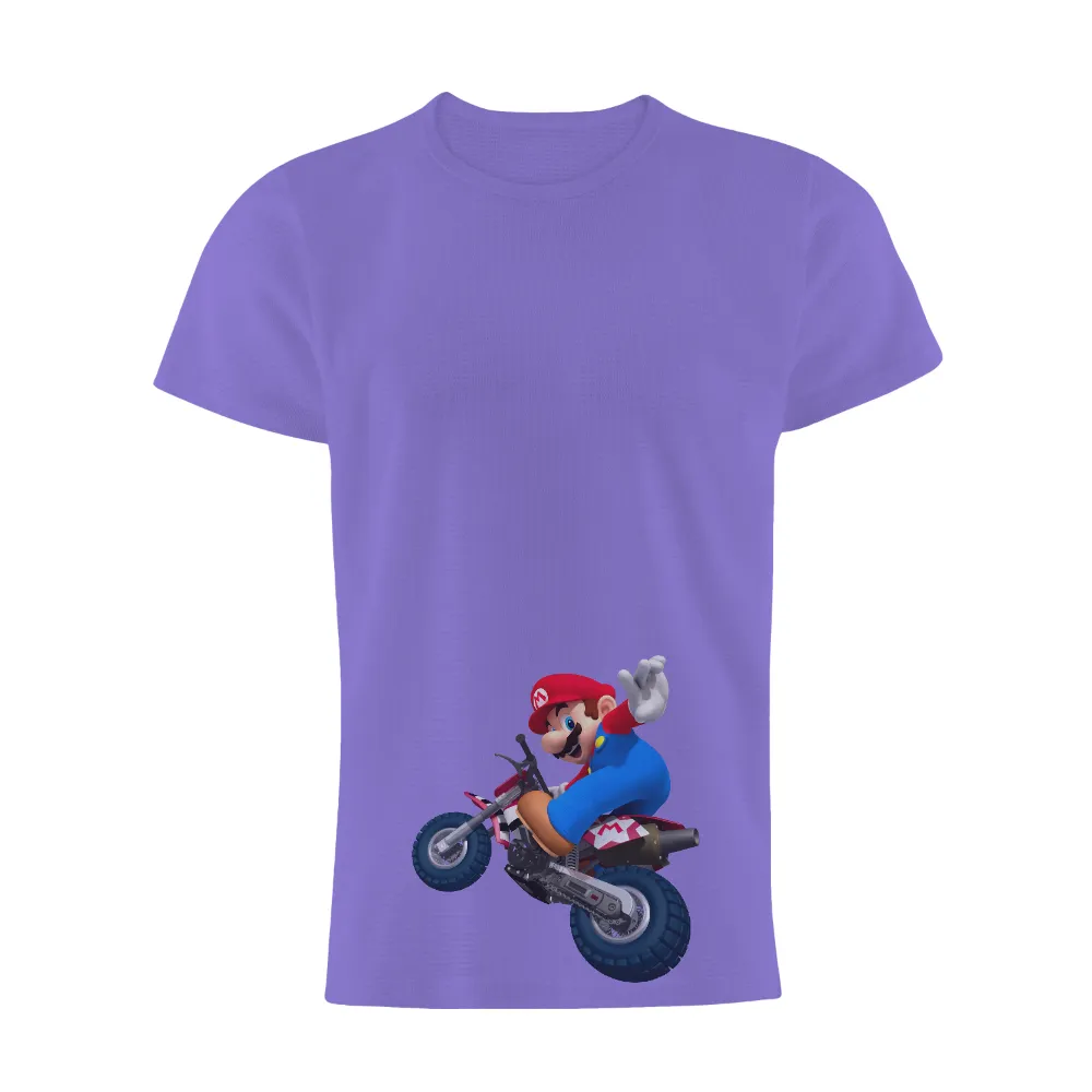 T-Shirts Design: Mario's Adventurous Spirit on a Dirt Bike|mario shirt off