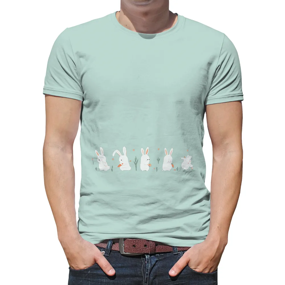 T-Shirts Custom: Minimalist Bunnies - Innocence and Joy|the garden vignette camp shirt