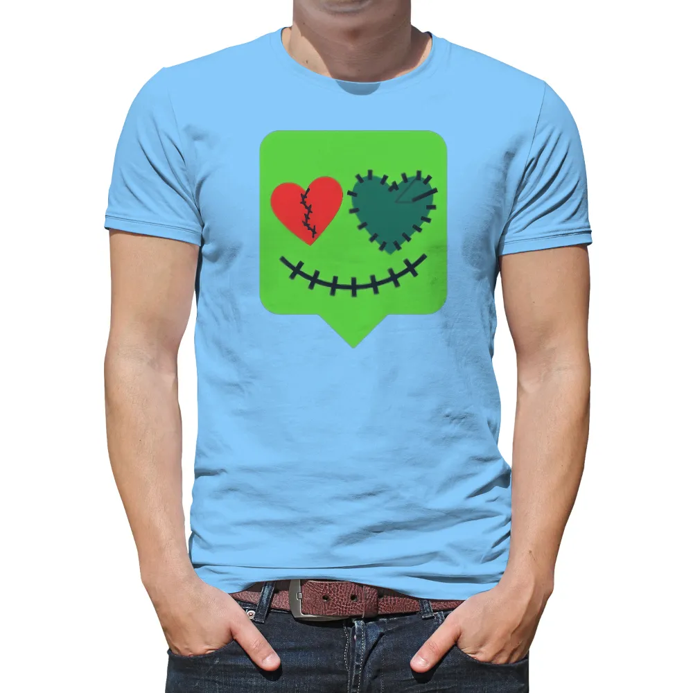 Shirts Graphic Tees | Hearts and Time: A Journey of Healing and Growth| Clock face heart with stitches