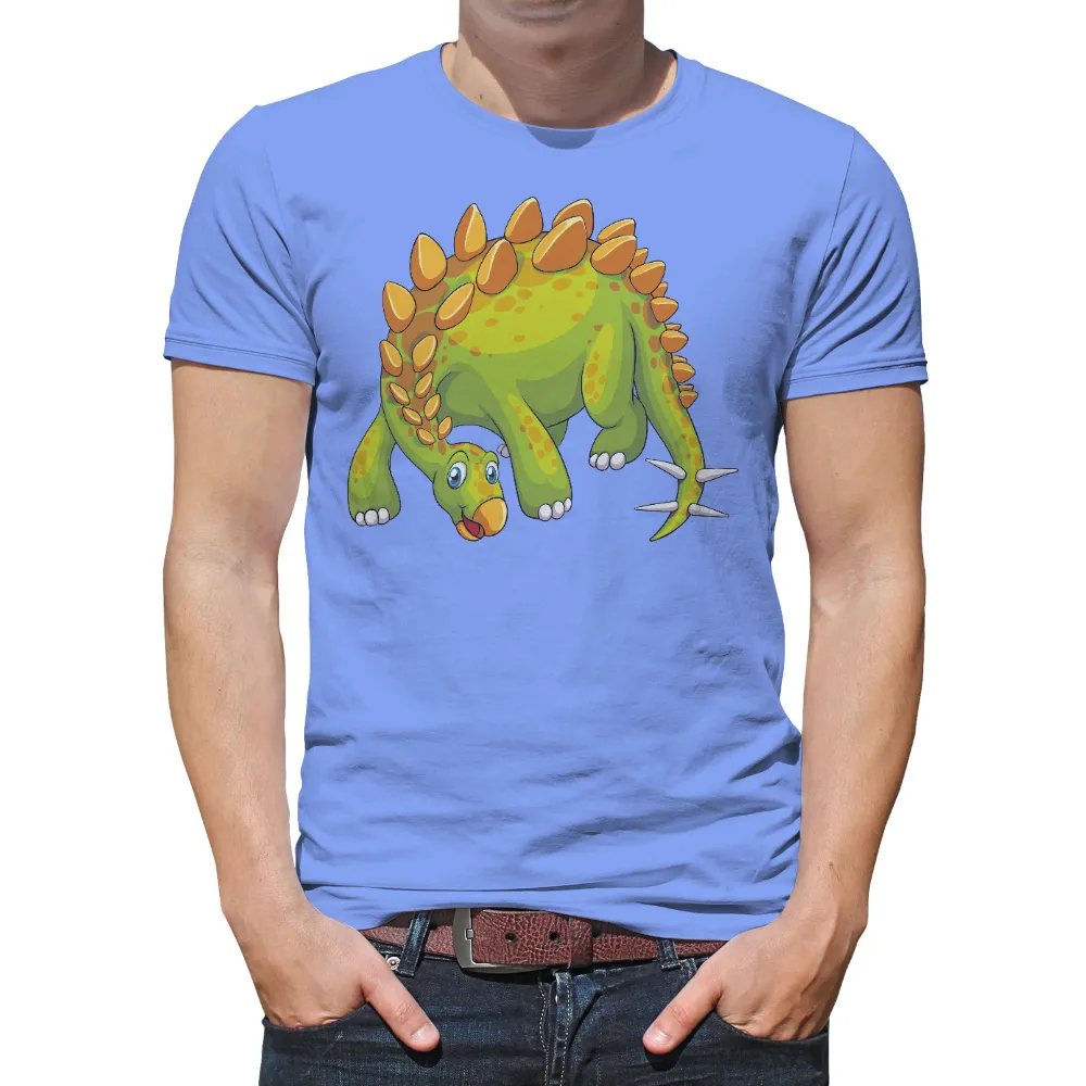 TShirt Printing: Spike the Playful Stegosaurus - Dinosaur Adventure|fluro green work shirts