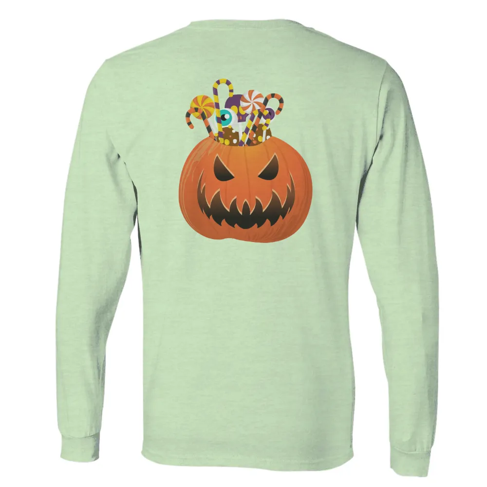 Tee Shirt Printing: Halloween Pumpkin with Candy Treasures|halloween t shirts for pregnant moms